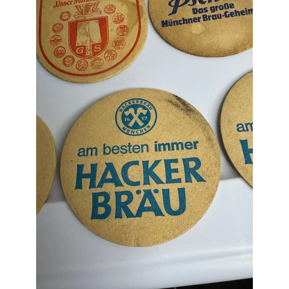 Vintage Beer Coaster Lot 13pc Hackerbrau Spaten Fine Ales Skol Lowengarten